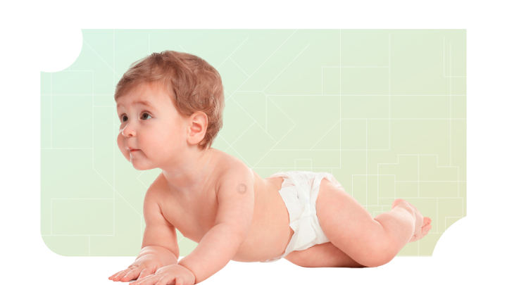 Bebê com o braço vacinado